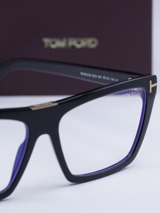 Tom Ford FT5912-B 001 Rectangle Eyeglasses 57mm – Shiny Black main image 9